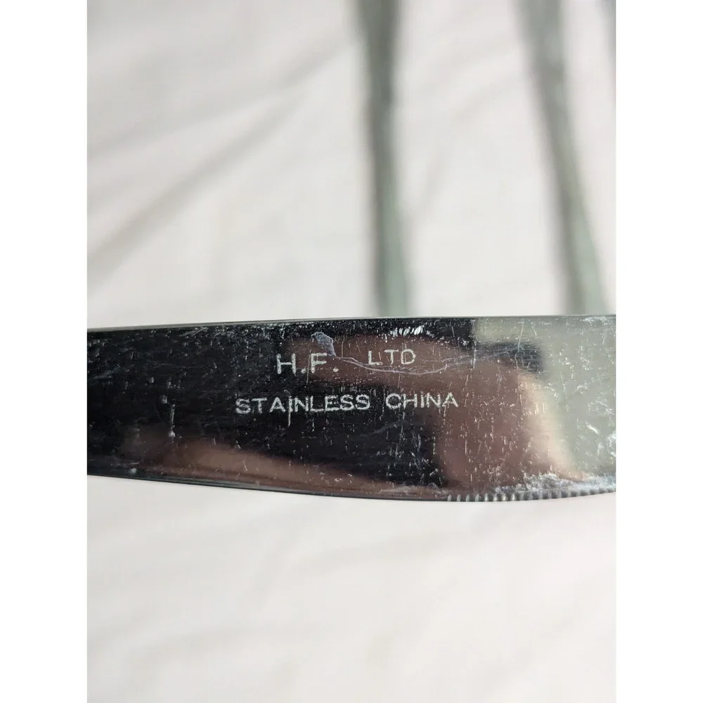 6 lot H.F. LTD Stainless stamped flower pattern knife‎ knives estate find
